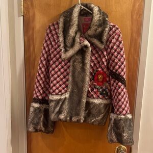 Vintage Oilily Faux Fur Coat